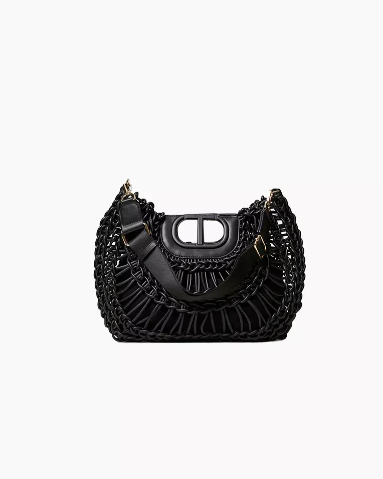 Twinset bag with Oval T appliqué, shopper with handles over the shoulder polyurethane black