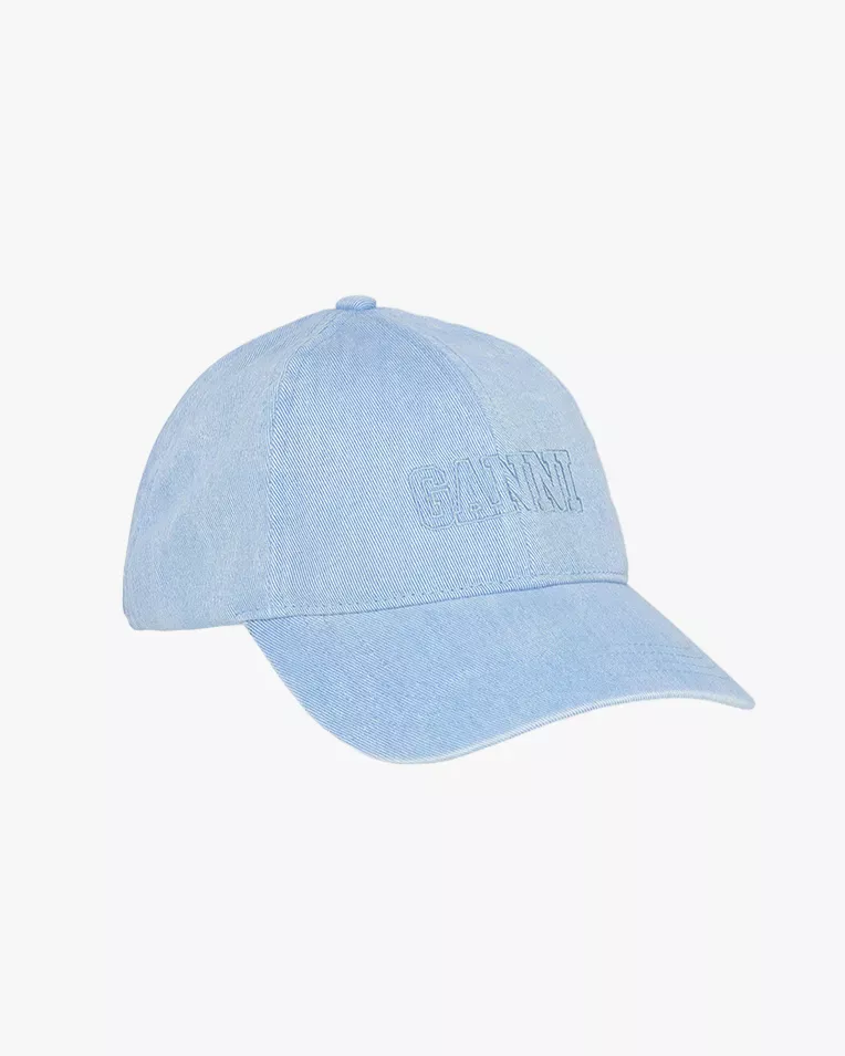 Ganni logo cotton cap blue A5760 646