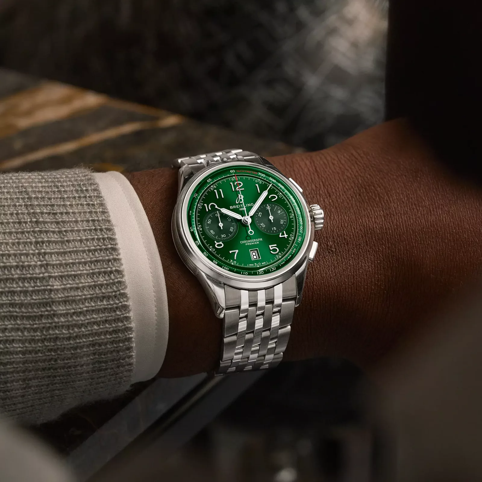 Kişi qol saatı Breitling Premier, paslanmayan polad, 42 mm — AB0145371L1A1 - Image 5