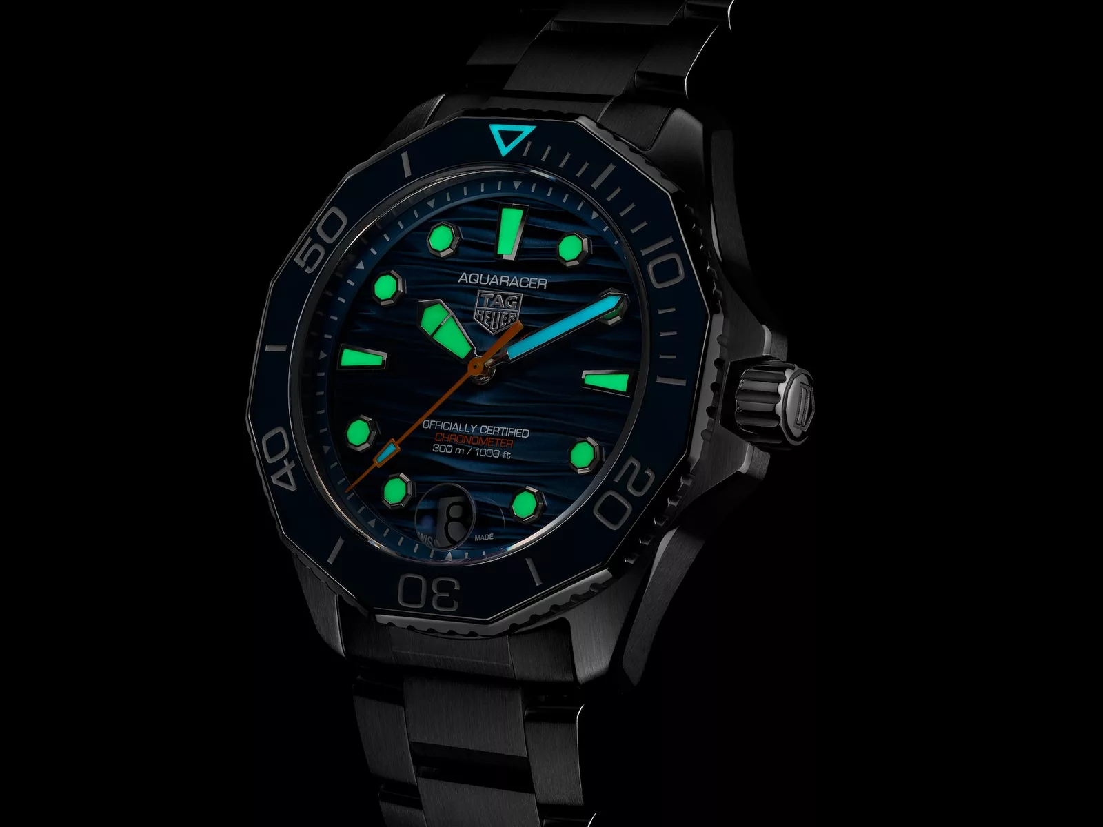 Kişi qol saatı TAG Heuer Aquaracer, donuq/cilalanmış polad, 42 mm — WBP5111BA0013 - Image 4