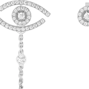 Sırğalar Messika Lucky Eye, ağ qızıl, brilyant — 11349WG