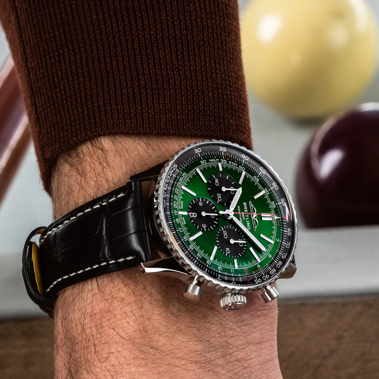Kişi qol saatı Breitling Navitimer, paslanmayan polad, 46 mm — AB0137241L1P1 - Image 5