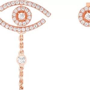Sırğalar Messika Lucky Eye, çəhrayı qızıl, brilyant — 11349PG