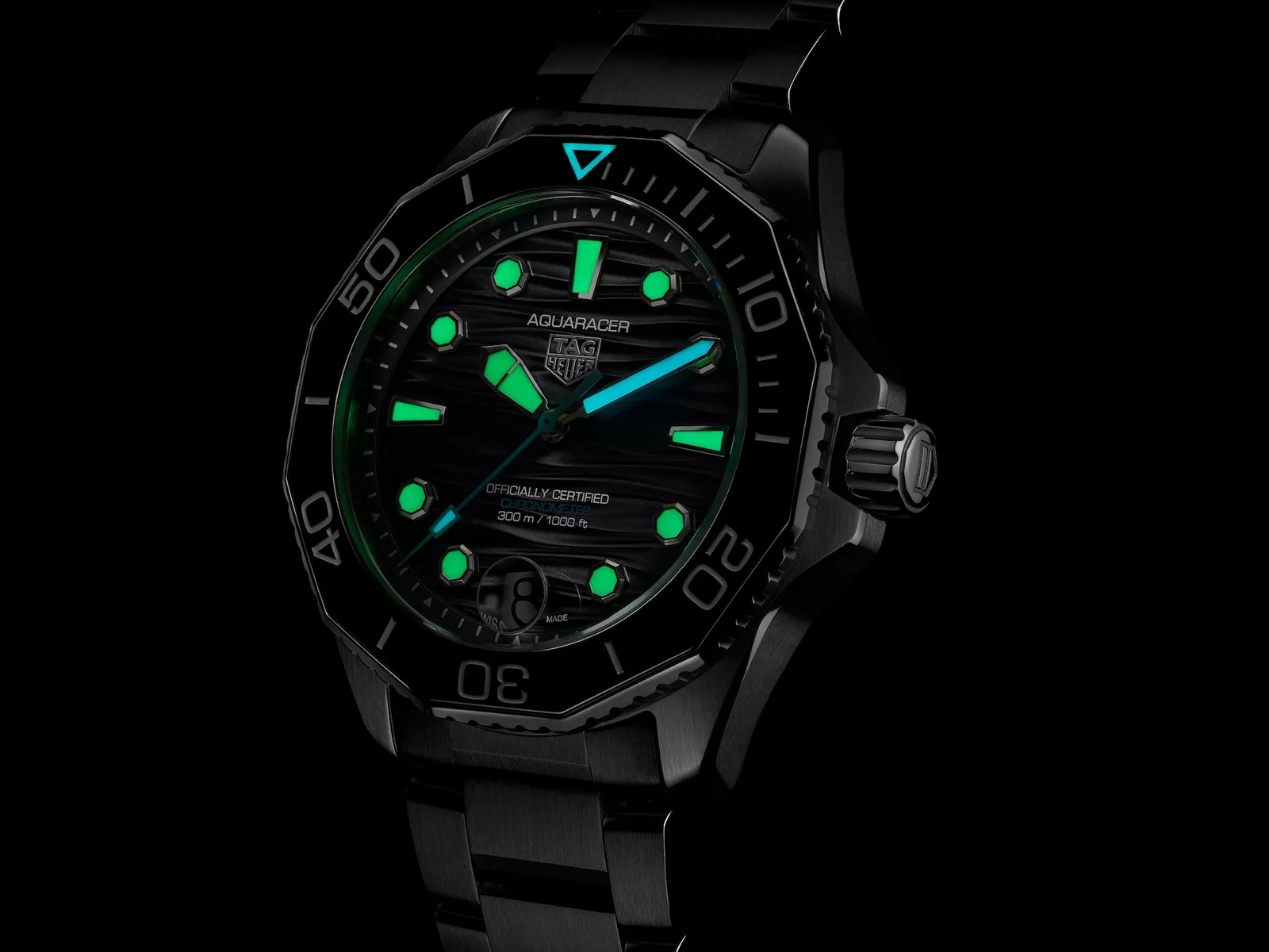 Kişi qol saatı TAG Heuer Aquaracer, donuq/cilalanmış polad, 42 mm — WBP5110BA0013 - Image 4