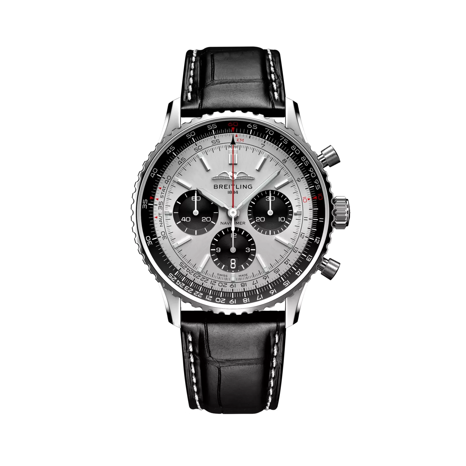 Kişi qol saatı Breitling Navitimer, paslanmayan polad, 43 mm — AB0138241G1P1
