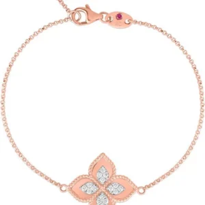 Bilərzik Roberto Coin Princess Flower, çəhrayı qızıl, ağ qızıl, yaqut, brilyant — ADR888BR1837RW