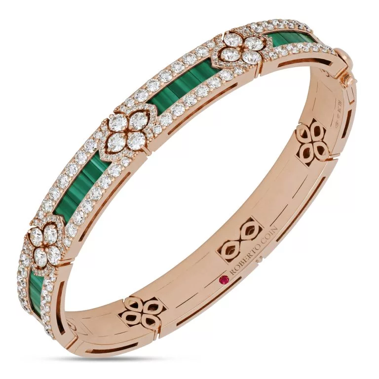 Bilərzik Roberto Coin Love in Verona, çəhrayı qızıl, yaqut, malaxit — ADV888BA233502R