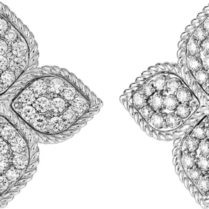Sırğalar Roberto Coin Princess Flower, ağ qızıl, yaqut, brilyant — ADR777EA0643W