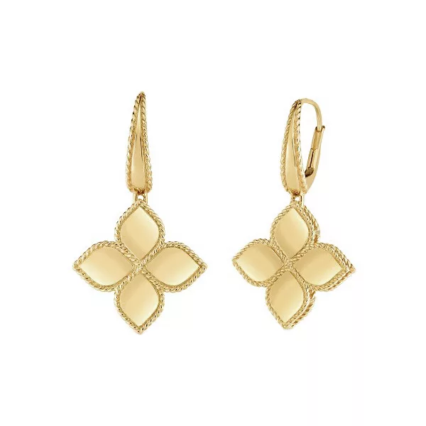 Sırğalar Roberto Coin Princess Flower, sarı qızıl, yaqut — AR777EA1090Y
