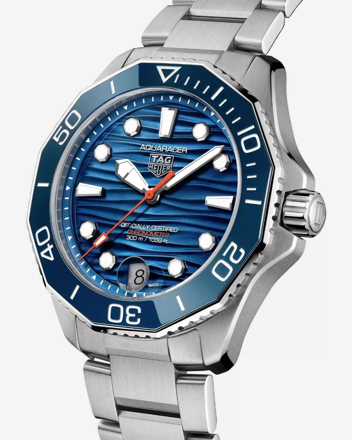 Kişi qol saatı TAG Heuer Aquaracer, donuq/cilalanmış polad, 42 mm — WBP5111BA0013