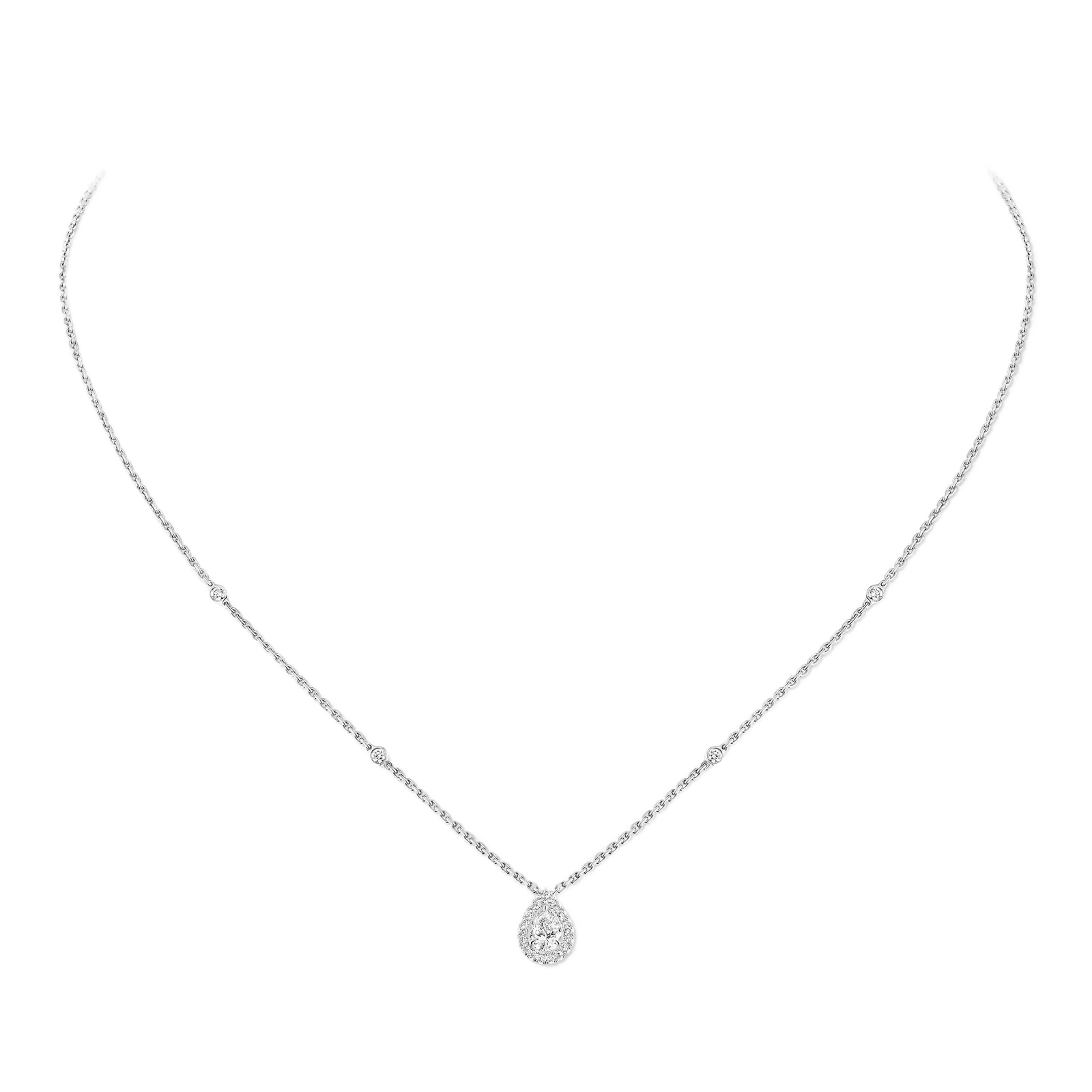 Boyunbağı Messika Joy, ağ qızıl, brilyant — 05224WG