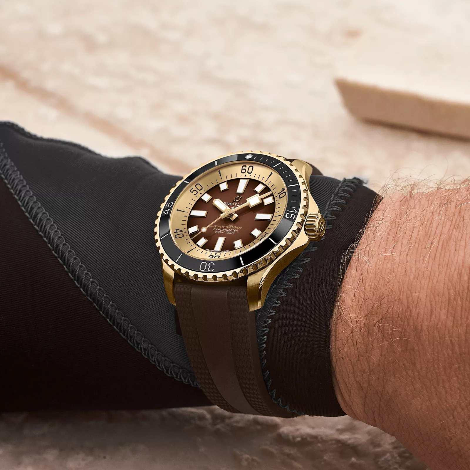 Kişi qol saatı Breitling Superocean, tunc rəngli, 44 mm — N17376201Q1S1 - Image 5