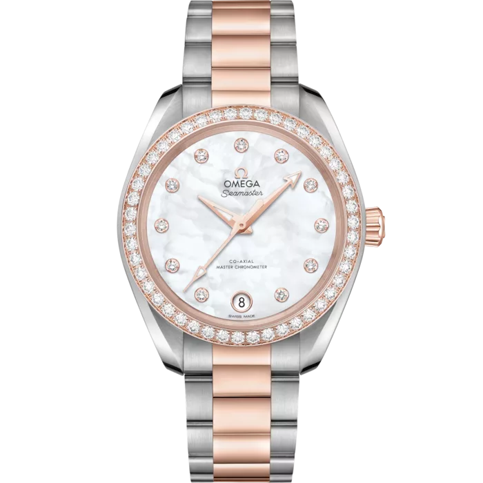 Qadın qol saatı Omega SeaMaster, polad ‑ sedna™ qızılı, 34 mm — 22025342055001