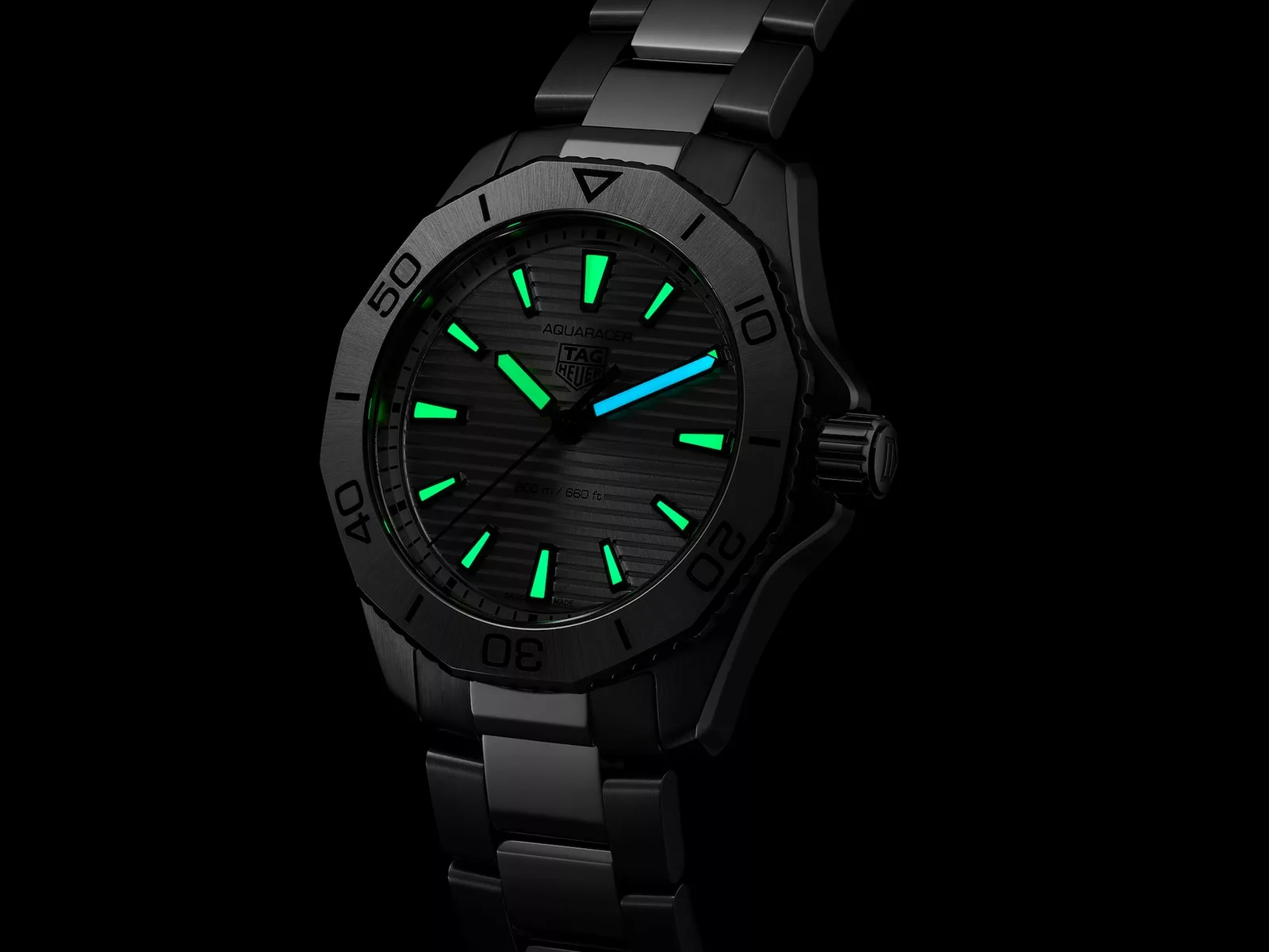 Kişi qol saatı TAG Heuer Aquaracer, donuq/cilalanmış polad, 40 mm — WBP1111BA0627 - Image 4