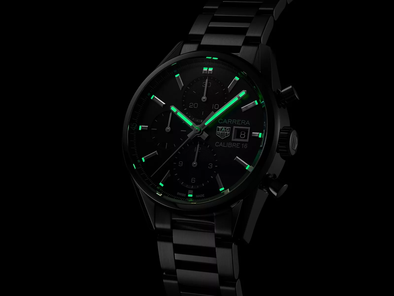 Kişi qol saatı TAG Heuer Carrera, cilalanmış polad, 41 mm — CBK2110BA0715 - Image 4