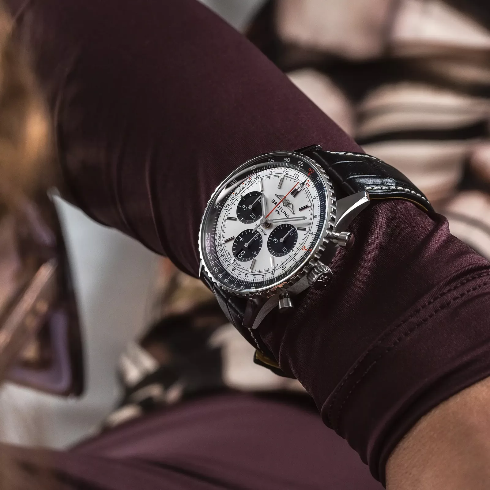 Kişi qol saatı Breitling Navitimer, paslanmayan polad, 43 mm — AB0138241G1P1 - Image 5