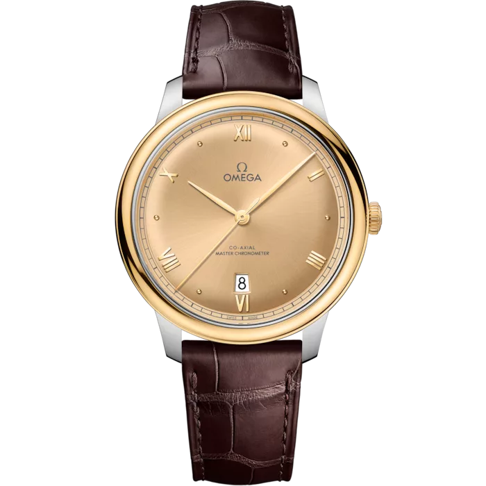 Kişi qol saatı Omega De Ville, polad, sarı qızıl, 40 mm — 43423402008001