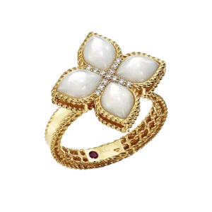 Üzük Roberto Coin Princess Flower, sarı qızıl, yaqut, brilyant — ADV888RI1569Y