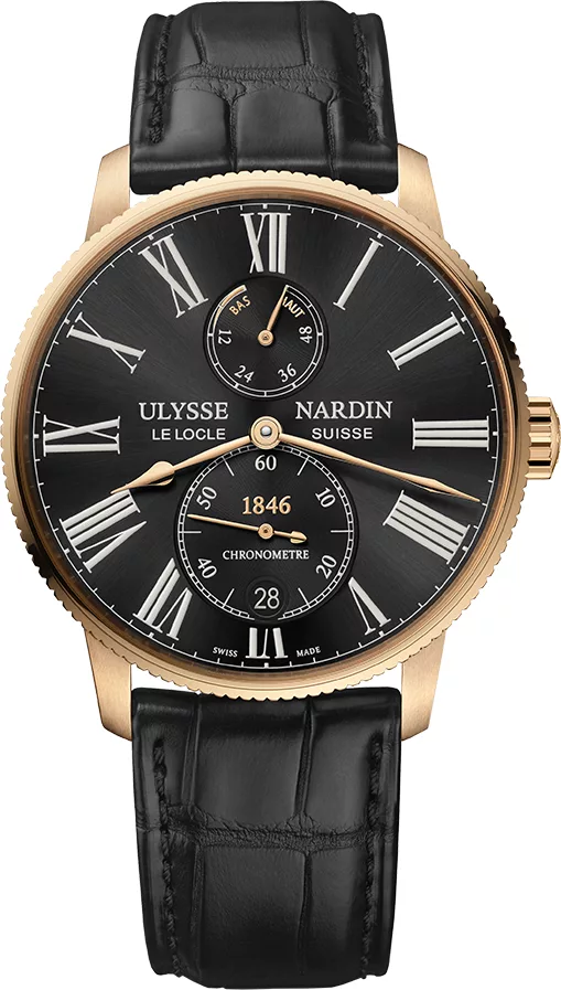 Kişi qol saatı Ulysse Nardin Marine, 18 karatlıq çəhrayı qızıl, 42 mm — 118231042