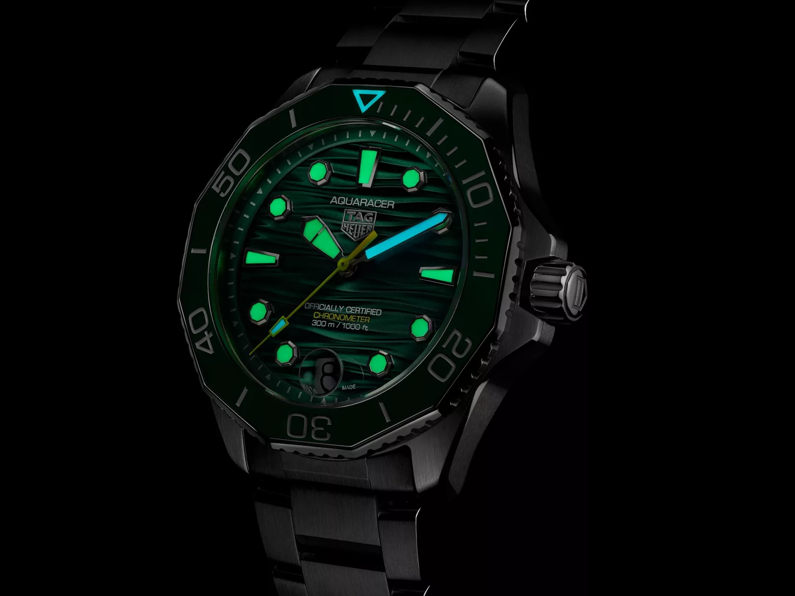 Kişi qol saatı TAG Heuer Aquaracer, donuq/cilalanmış polad, 42 mm — WBP5116BA0013 - Image 4