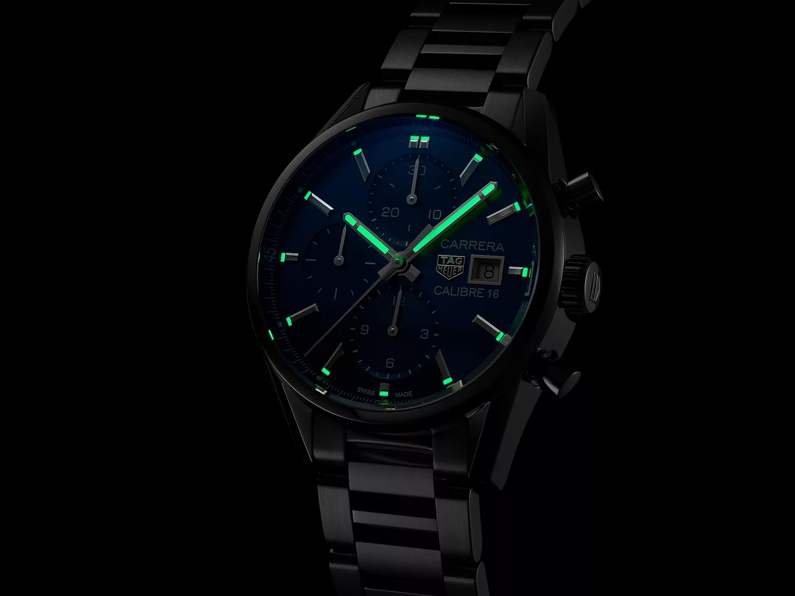 Kişi qol saatı TAG Heuer Carrera, cilalanmış polad, 41 mm — CBK2112BA0715 - Image 4