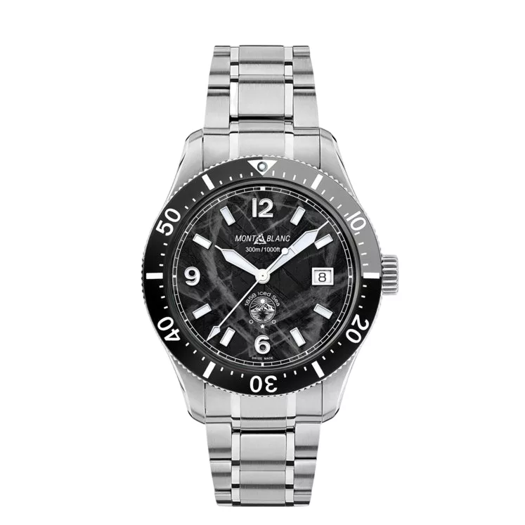 Kişi qol saatı Montblanc Iced sea, paslanmayan polad, keramika, 41 mm — 129371