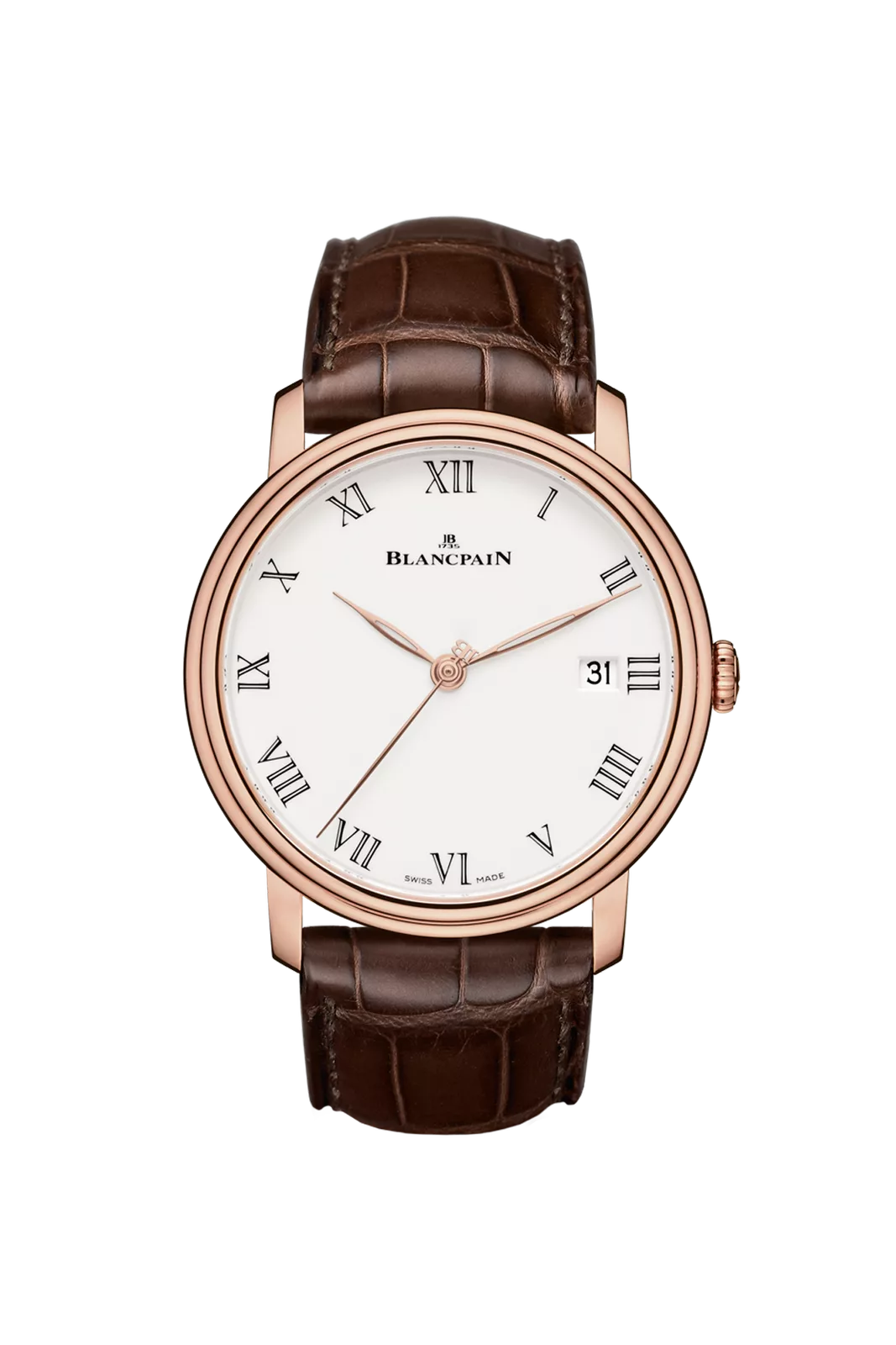 Kişi qol saatı Blancpain Villeret, qırmızı qızıl, 42 mm — 6630363155B