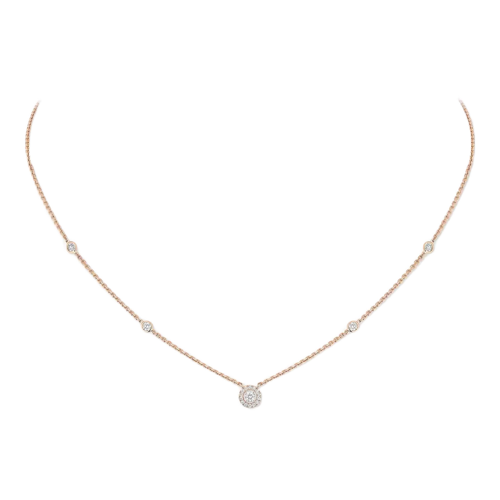 Boyunbağı Messika Joy, çəhrayı qızıl, brilyant — 05370PG
