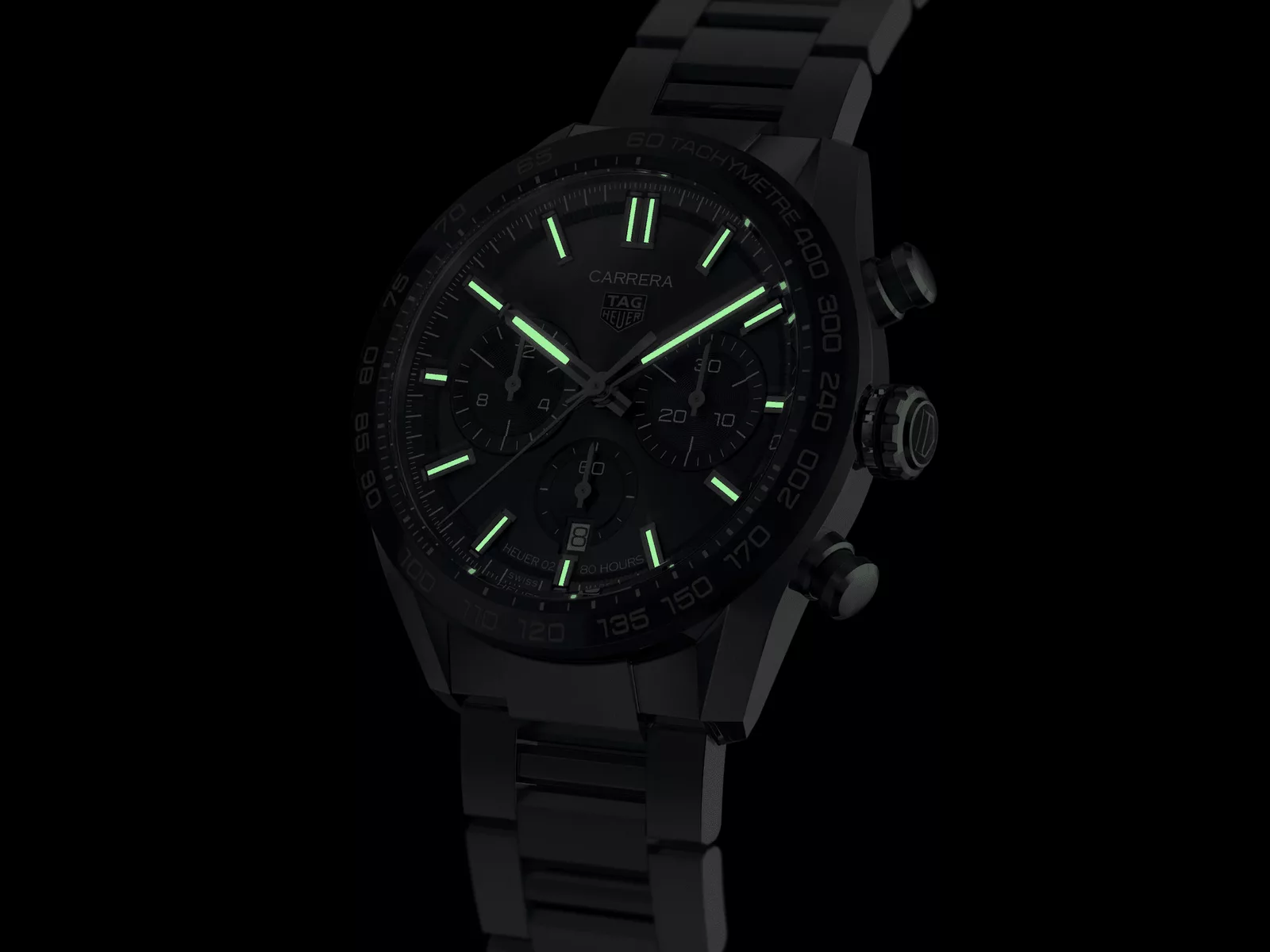 Kişi qol saatı TAG Heuer Carrera, donuq/cilalanmış polad və keramika, 44 mm — CBN2A1ABA0643 - Image 4