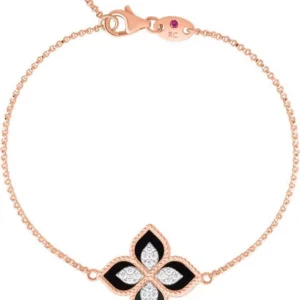 Bilərzik Roberto Coin Princess Flower, çəhrayı qızıl, ağ qızıl, yaqut, brilyant — ADV888BR1837RW