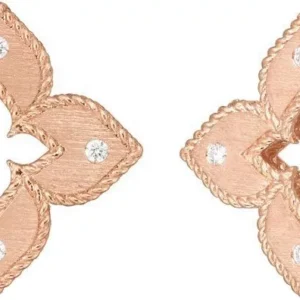 Sırğalar Roberto Coin Venetian Princess, çəhrayı qızıl, yaqut, brilyant — ADR777EA2803R