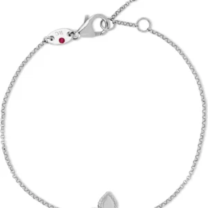 Bilərzik Roberto Coin Princess Flower, ağ qızıl, yaqut — AR777BR0651W