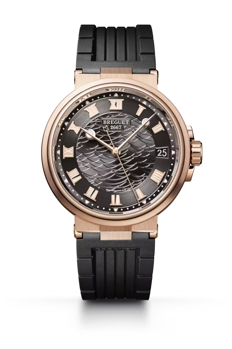 Kişi qol saatı Breguet Marine, çəhrayı qızıl, 40 mm — 5517BRG35ZU