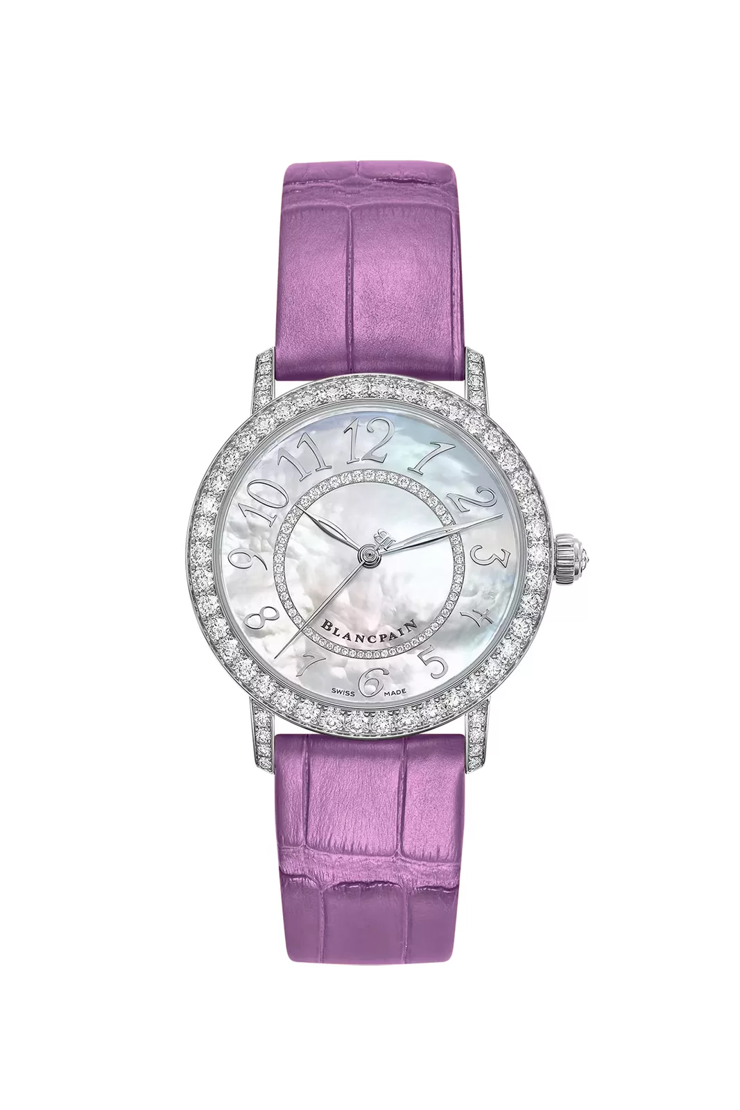 Qadın qol saatı Blancpain Ladybird, ağ qızıl, 34 mm — 36601954V55A