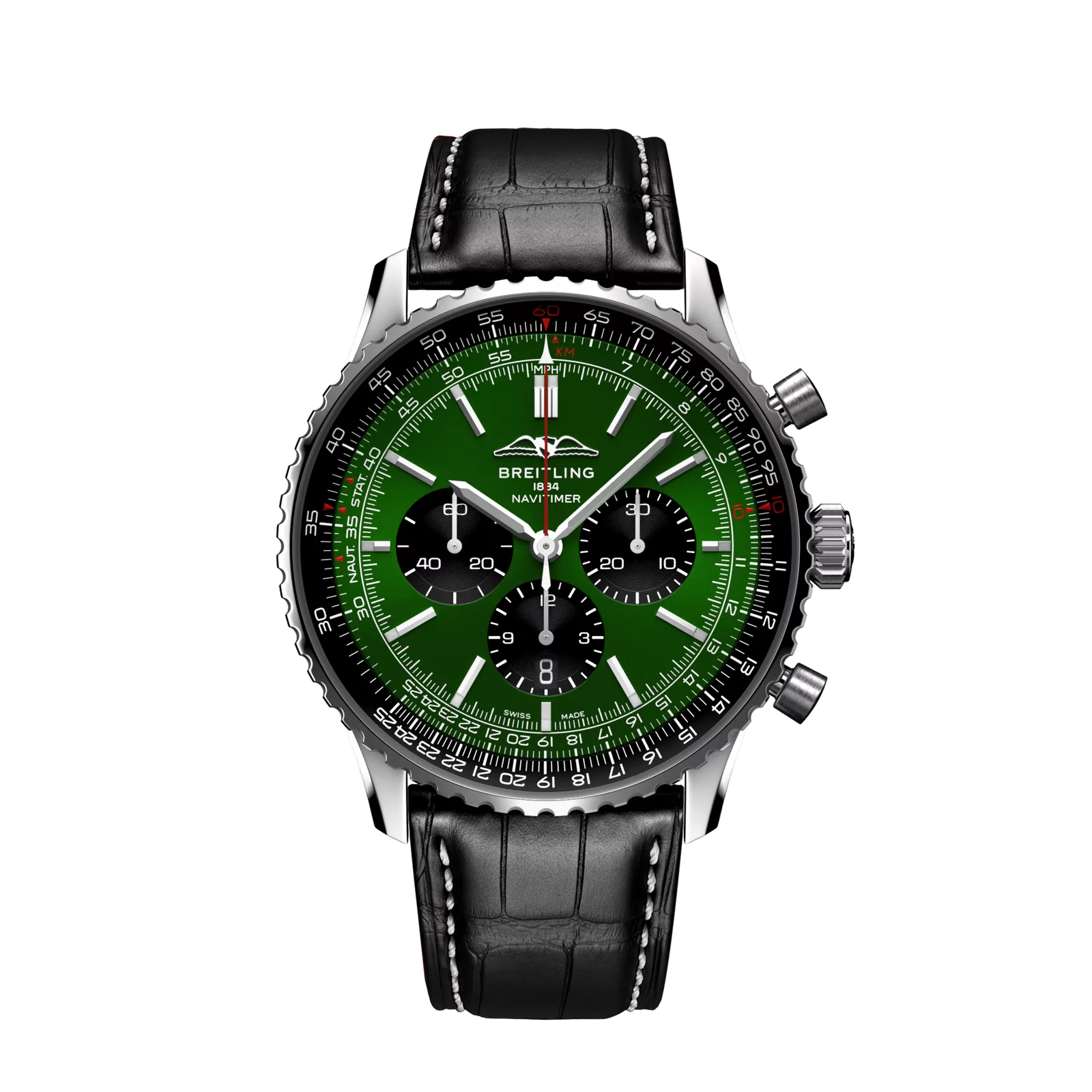 Kişi qol saatı Breitling Navitimer, paslanmayan polad, 46 mm — AB0137241L1P1