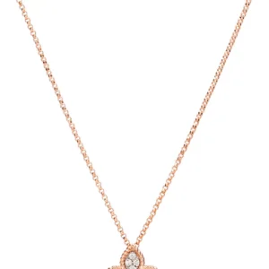 Boyunbağı Roberto Coin Princess Flower, çəhrayı qızıl, ağ qızıl, yaqut, brilyant — ADR777CL0680RW