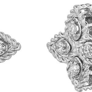 Sırğalar Roberto Coin Princess Flower, ağ qızıl, yaqut, brilyant (8; 0.10) — ADR777EA0641W