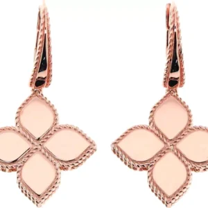 Sırğalar Roberto Coin Princess Flower, çəhrayı qızıl, yaqut — AR777EA1090R