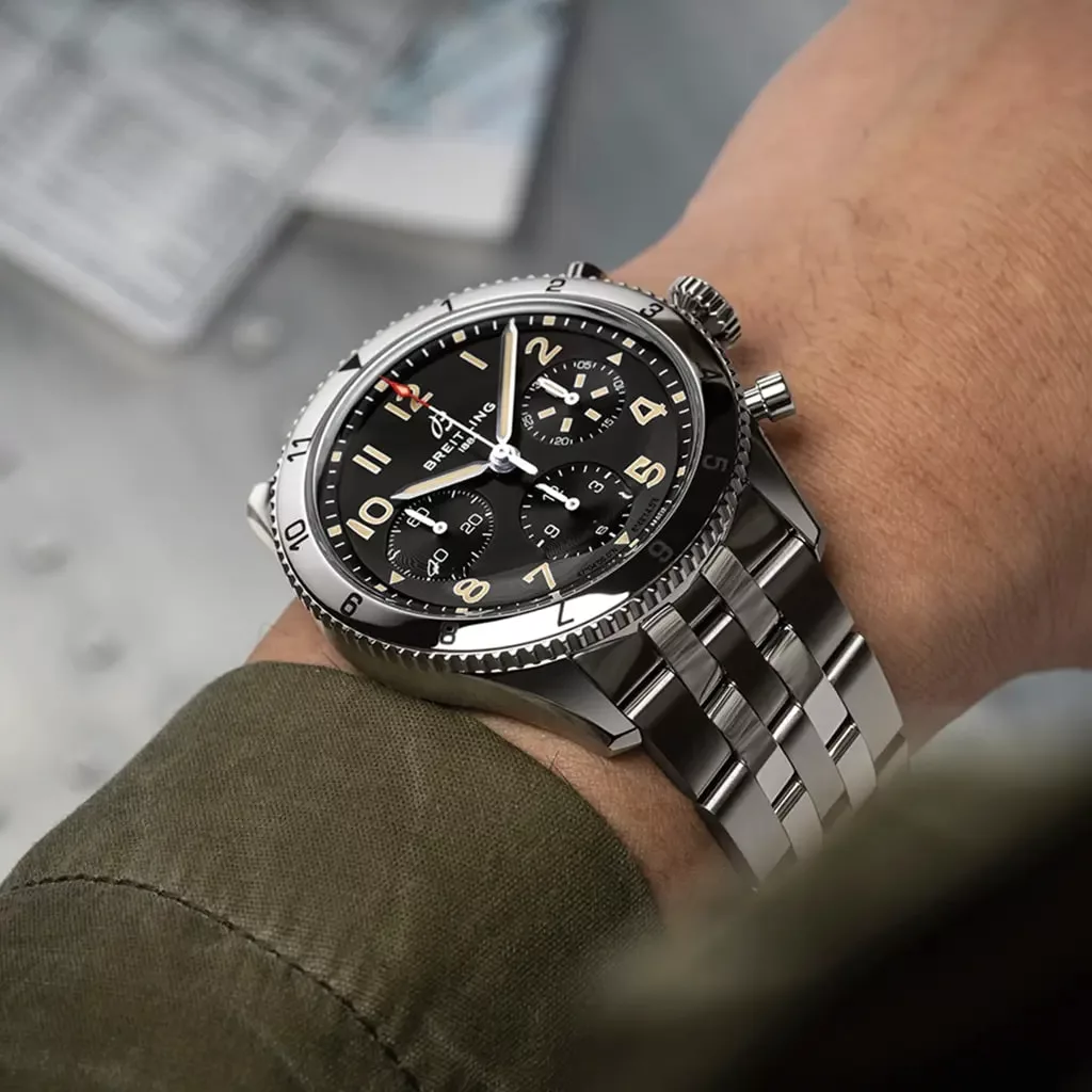 Kişi qol saatı Breitling Classİc AVI, paslanmayan polad, 42 mm — A233803A1B1A1 - Image 5
