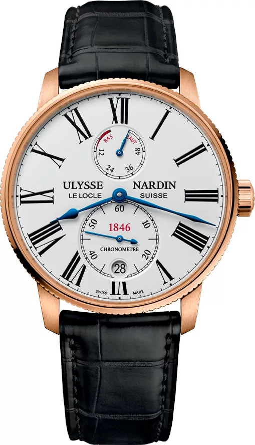 Kişi qol saatı Ulysse Nardin Marine, 18 karatlıq çəhrayı qızıl, 42 mm — 118231040