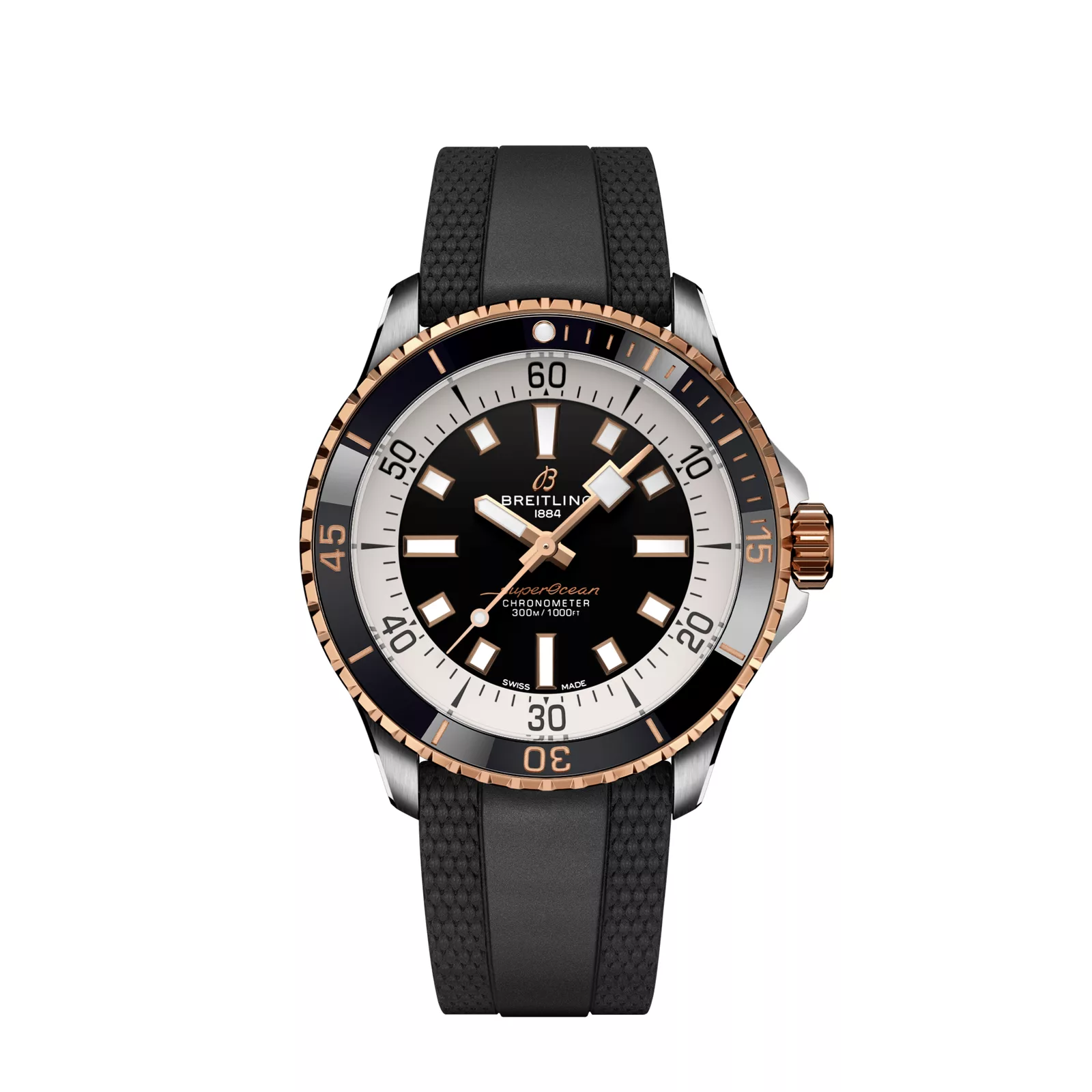 Qadın qol saatı Breitling Superocean, paslanmayan polad və 18k qırmızı qızıl, 42 mm — U17375211B1S1