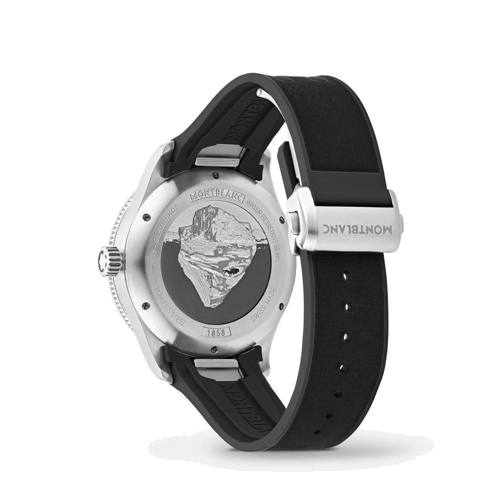 Kişi qol saatı Montblanc Iced sea, paslanmayan polad, 41 mm — 133628 - Image 4