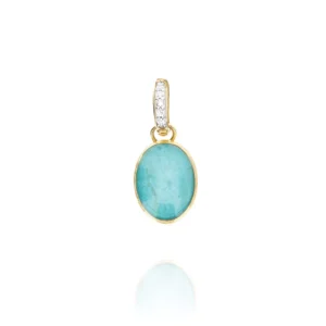 Şarm Nanis Boules, sarı qızıl, amazonit, brilyant — PS1609Y