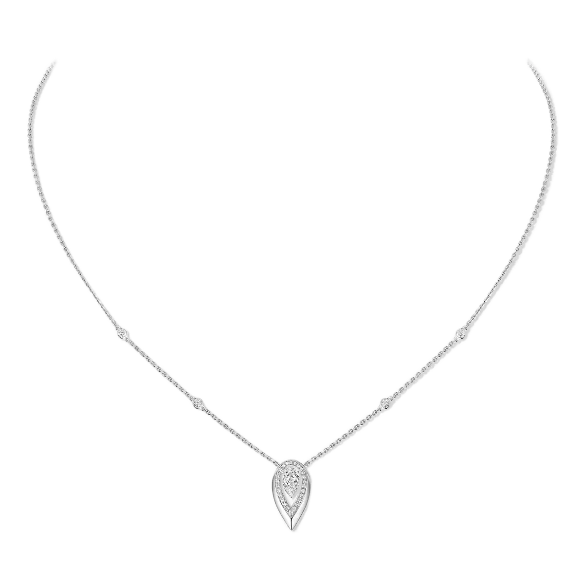 Boyunbağı Messika Fiery, ağ qızıl, brilyant — 14266WG