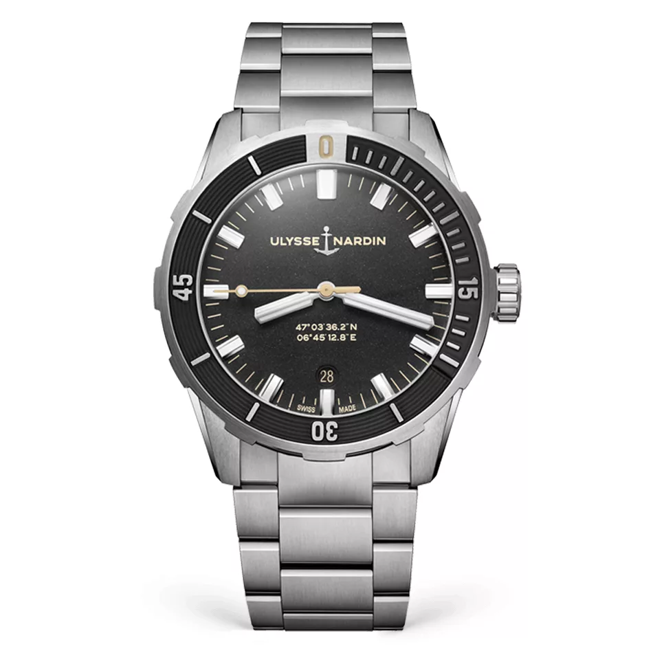 Kişi qol saatı Ulysse Nardin Diver, paslanmayan polad, 42 mm — 81631757M92