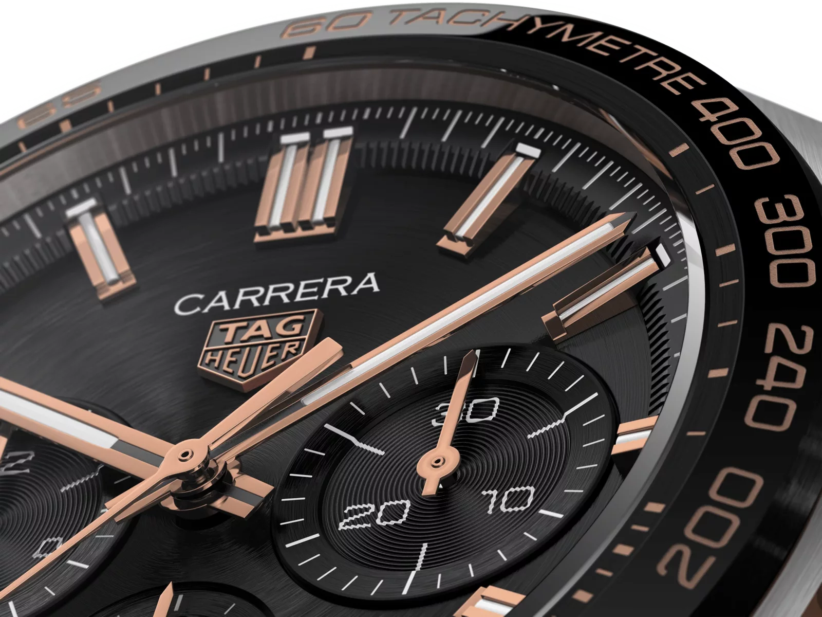 Kişi qol saatı TAG Heuer Carrera, polad, donuq/cilalanmış qızıl və keramika, 44 mm — CBN2A5AFC6481 - Image 2