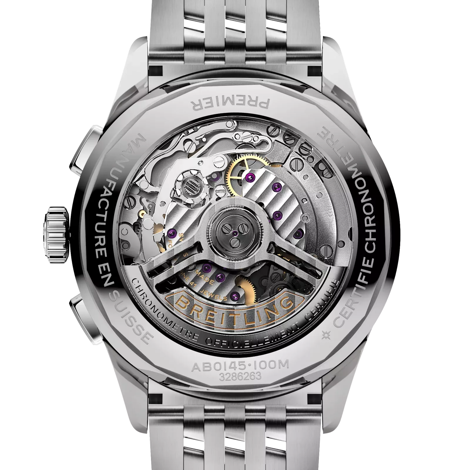 Kişi qol saatı Breitling Premier, paslanmayan polad, 42 mm — AB0145371L1A1 - Image 4