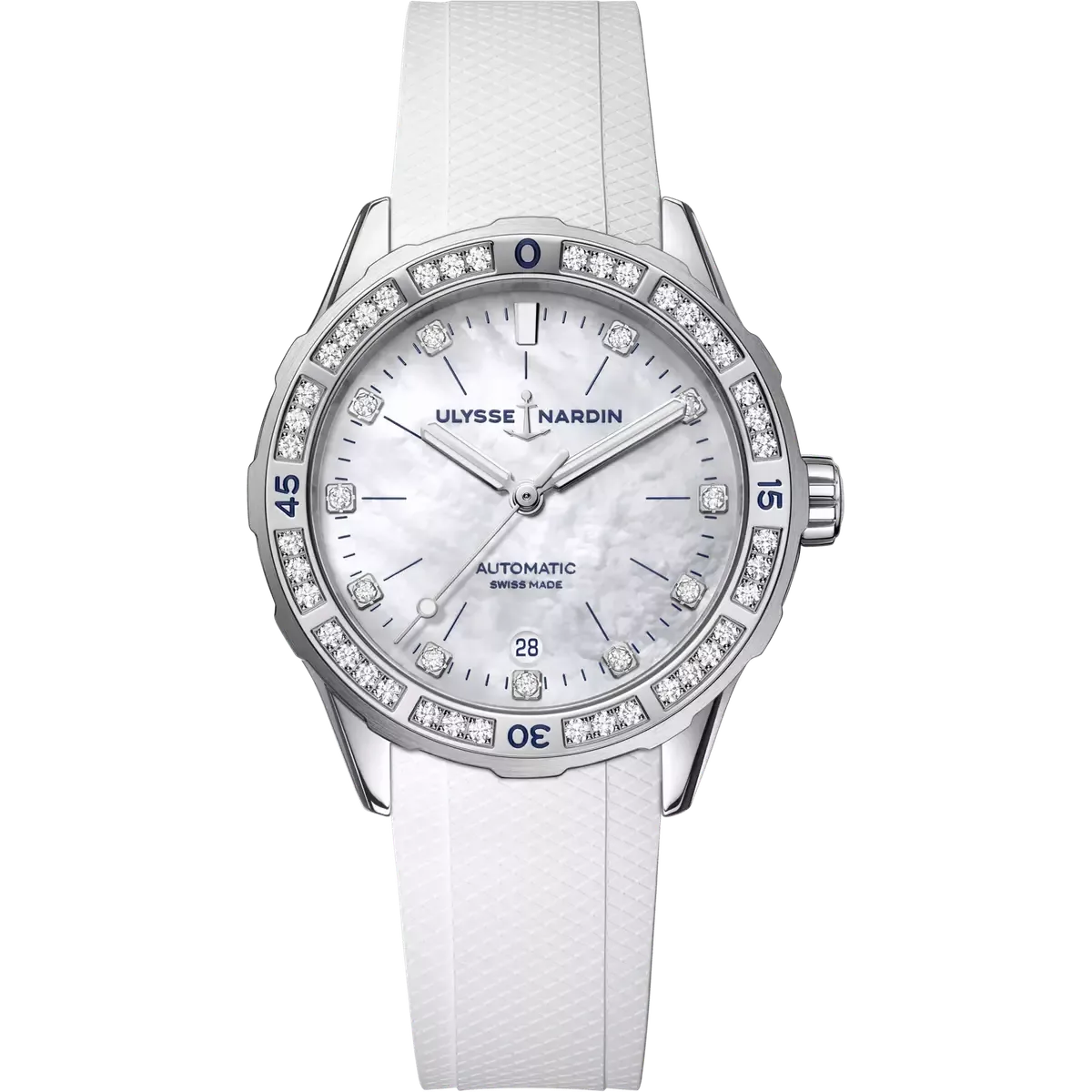 Qadın qol saatı Ulysse Nardin Diver, paslanmayan polad, 39 mm — 8163182B310