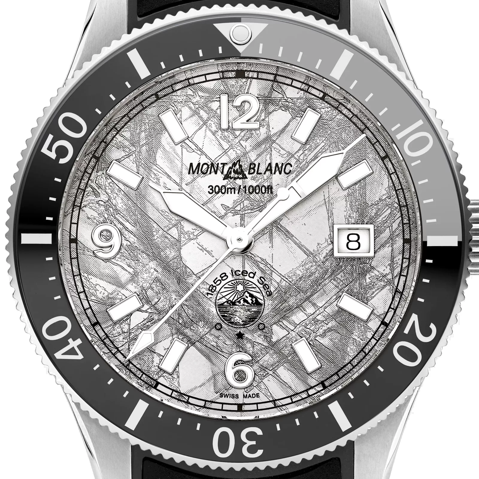 Kişi qol saatı Montblanc Iced sea, paslanmayan polad, 41 mm — 133628 - Image 5