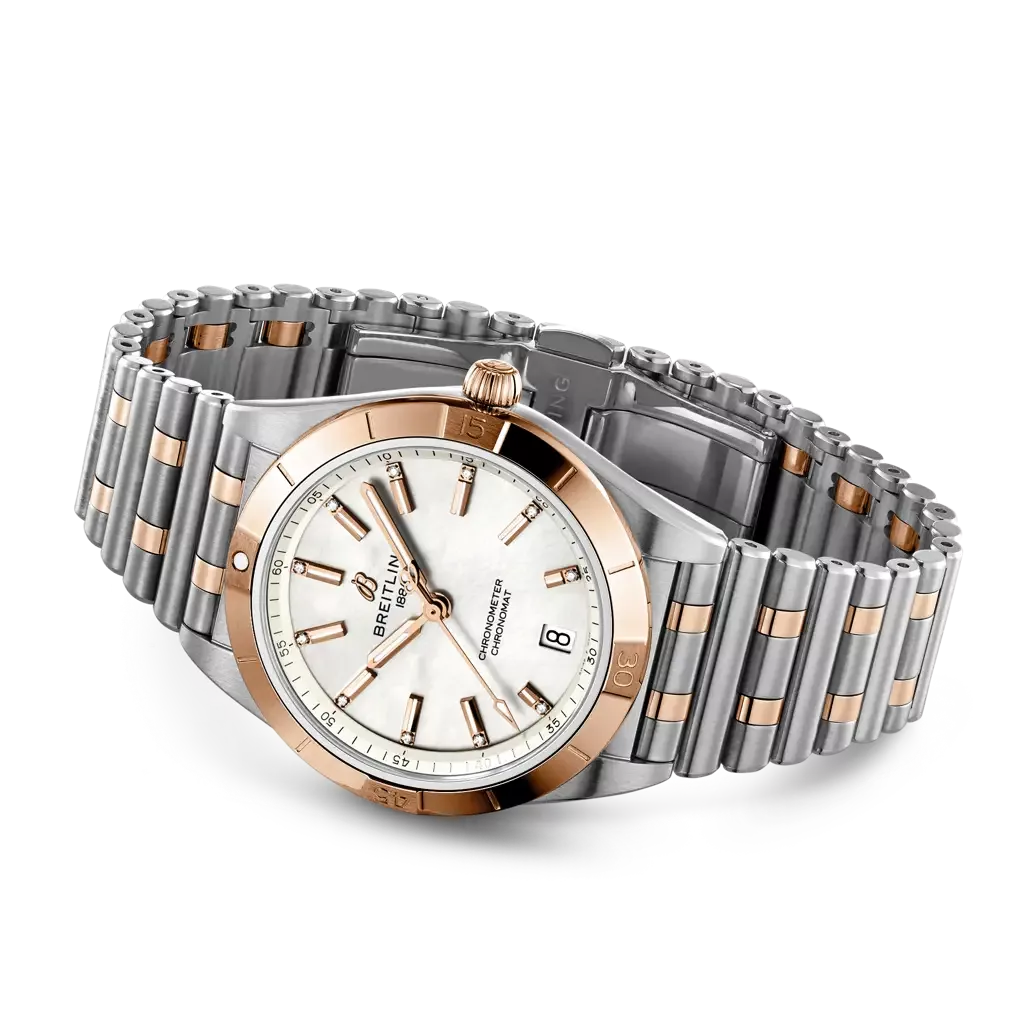 Qadın qol saatı Breitling Chronomat, paslanmayan polad və 18k qırmızı qızıl, 36 mm — U10380101A2U1 - Image 3